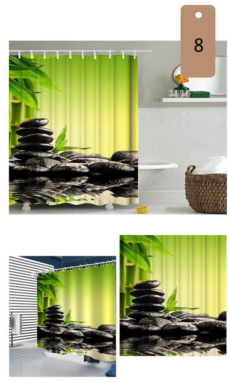 180* 180cmMulti-Styles 3D HD цифровой занавески для душа с принтом водонепроницаемые, влажность-доказательство Ванная комната Шторы s полиэстер Душ Шторы