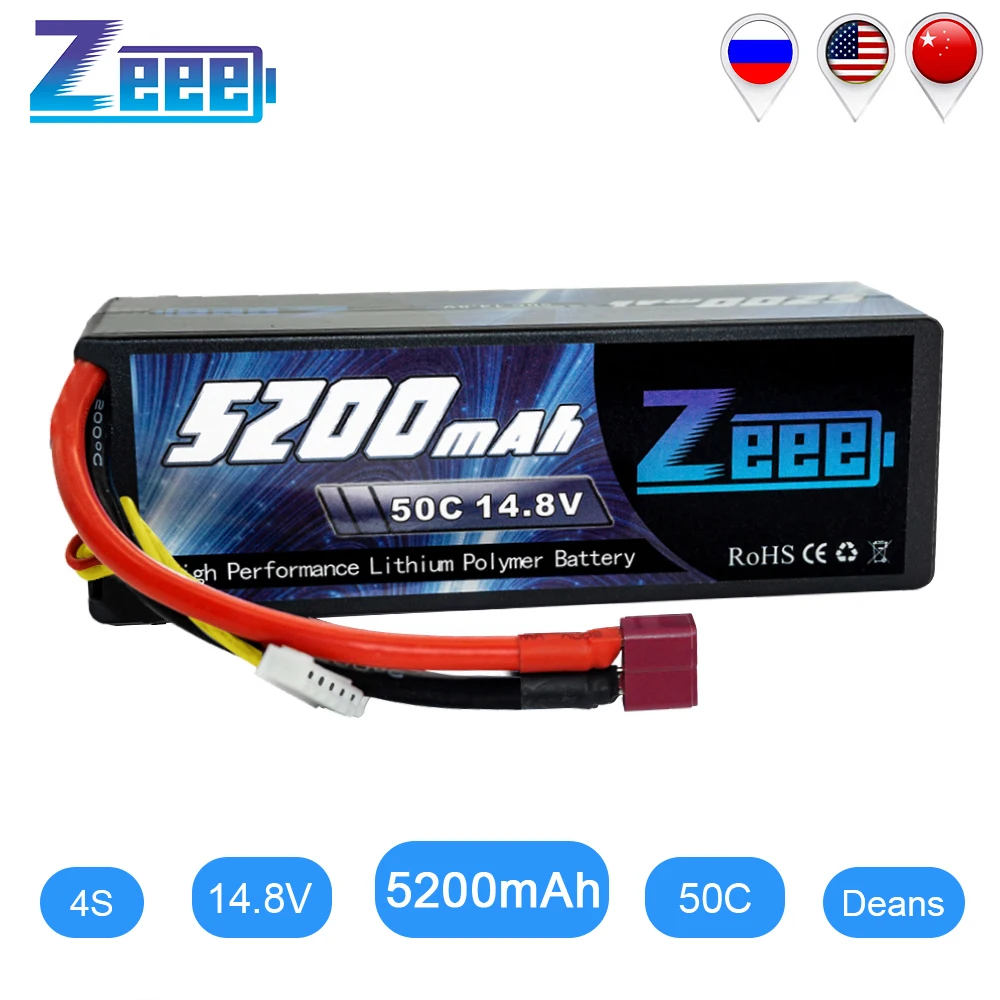 Zeee 5200 мАч аккумулятор с ру для RC автомобиля 4S RC LiPo батарея LiPo 14,8 в 4S 50C с штекером Deans для RC вертолета автомобиля лодки грузовика