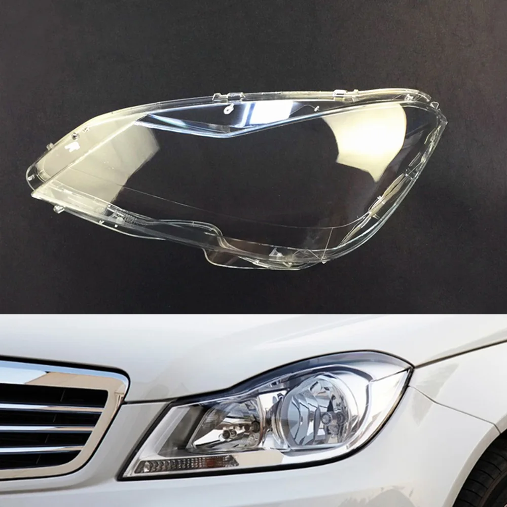 Driver Side Для Mercedes-Benz W204 C180 C200 C260 2011 2012 2013 Автомобильные фары прозрачные линзы Авто оболочка Крышка - Цвет: Driver Side