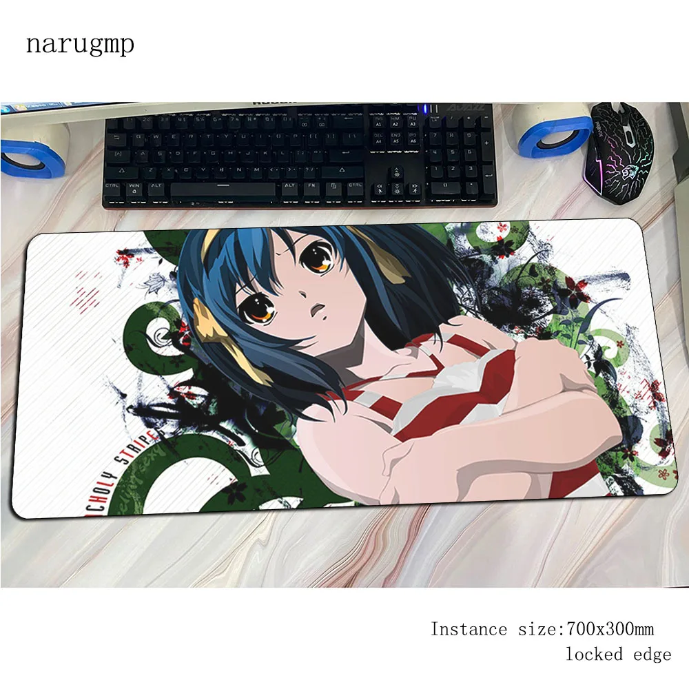 

Melancholy Of Haruhi Suzumiya padmouse gaming mousepad game mouse pad gamer computer Christmas desk mat notbook mousemat pc