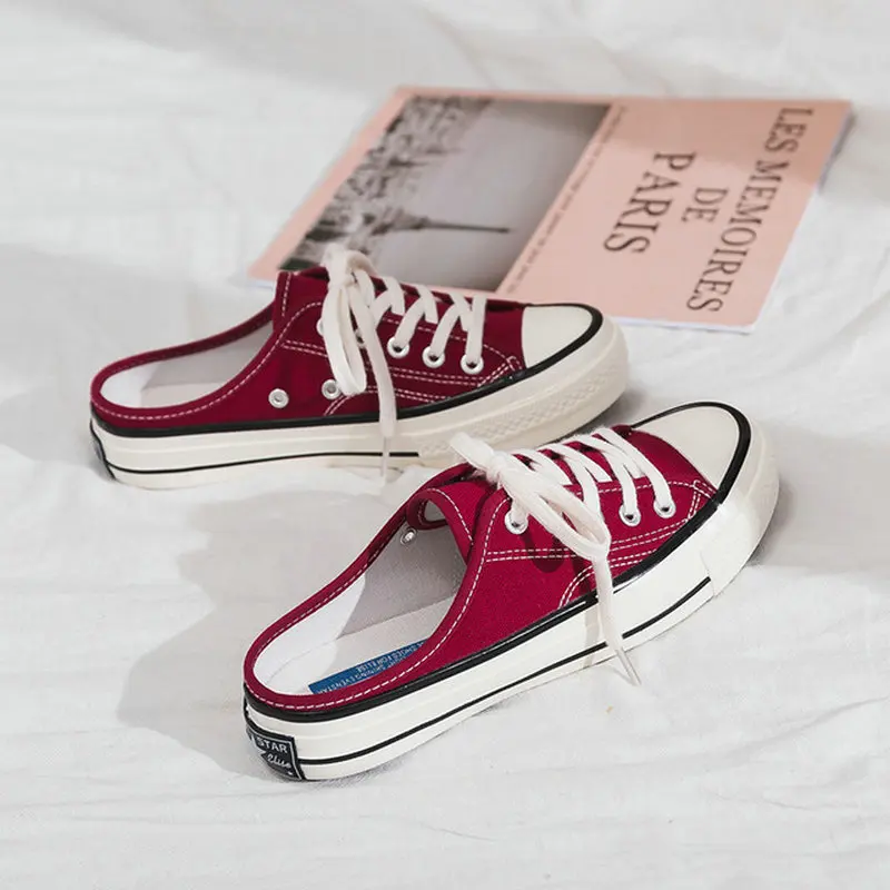 Новинка весны 2019 женщина полуботинки тапочки парусиновая обувь на плоской