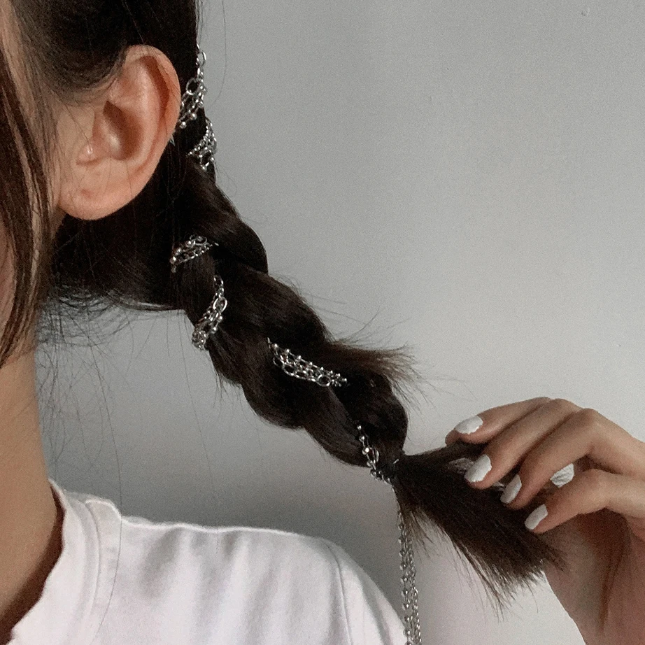

Ingemark Vintage Headpiece Metal Comb Tassel Extension Hair Chain For Women Silver Color Hairband Beauty Headwear Head Jewelry
