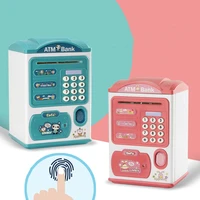electronic piggy bank atm fingerprint password money box cash coins saving bank safe box automatic deposit banknote music toy
