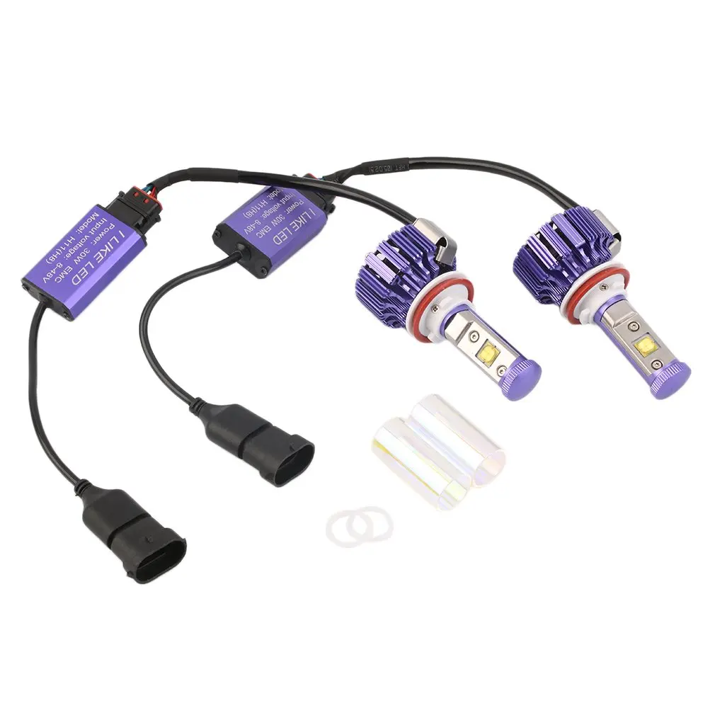 

Комплект светодиодсветильник фар H11(H8 H9), 2 шт., 60 Вт, 3000 К светодиодный комплект светодиодных профессиональных ламп с защитой от низкого напр...