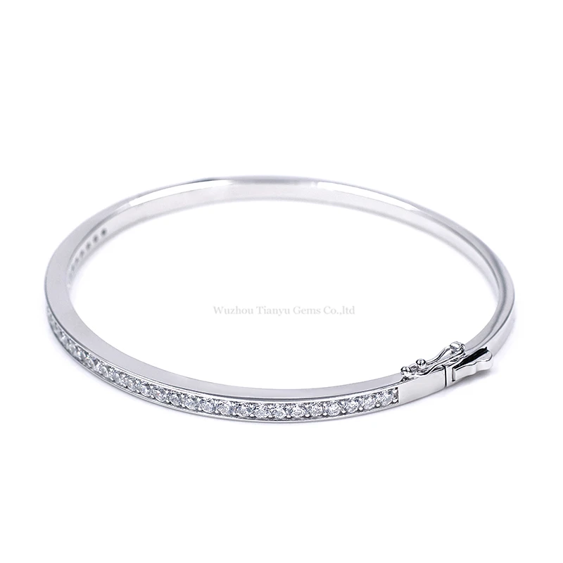 Женский браслет из серебра 925 пробы с фианитом|Гибкие и жесткие браслеты| |