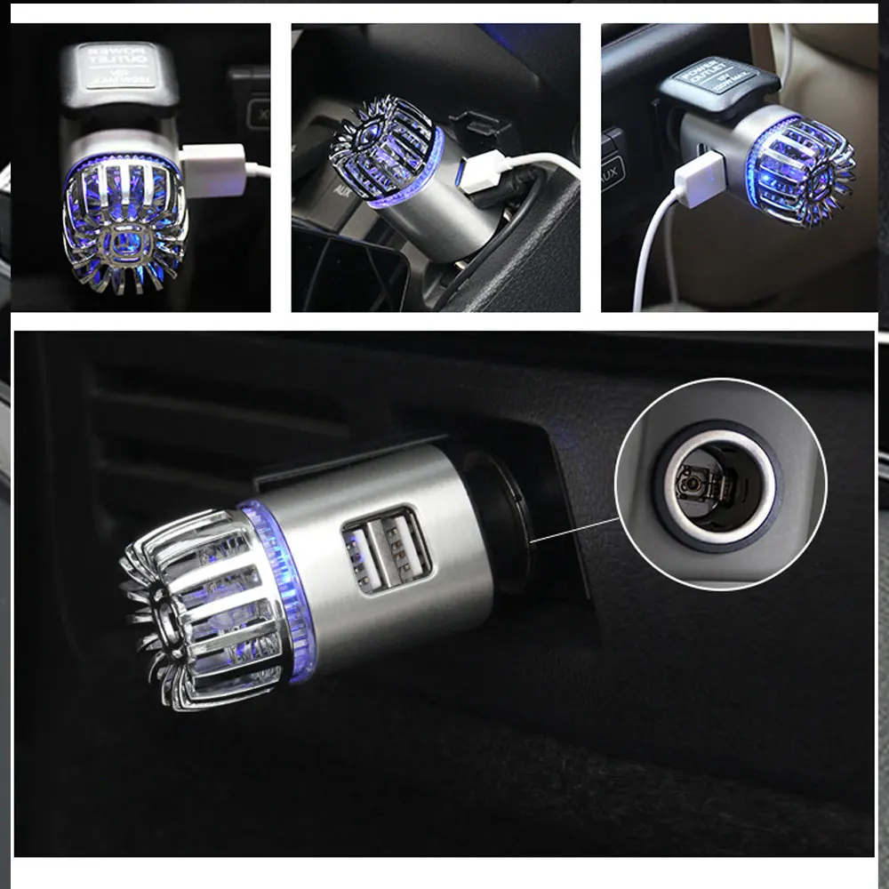 Автомобильный очиститель воздуха 2 в 1 ионизатор с двойным USB разъемом генератор