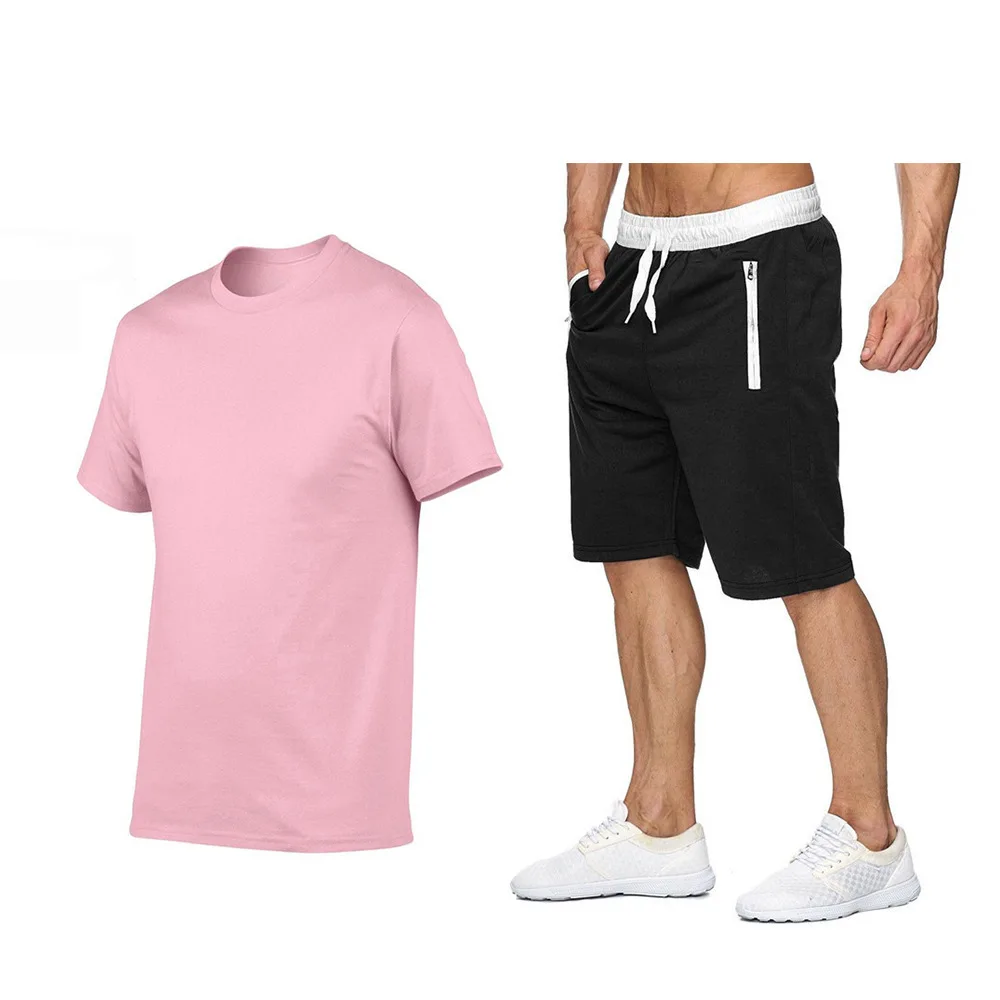 

New 2021 Brand Funny Men T-shirt + Beach Shorts Set Summer Sportswear Jogging Pants T-shirt Streetwear Harajuku Top T-shirt