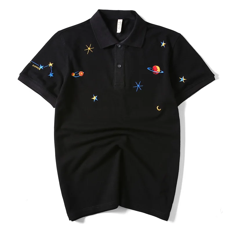 

Wimilous Men's T-shirt Summer Embroidered POLOFashion Tops Baggy Short-Sleeve