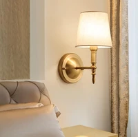 full copper american wall lamp bedroom bedside lamp european lighting modern simple living room creative corridor wall lamp