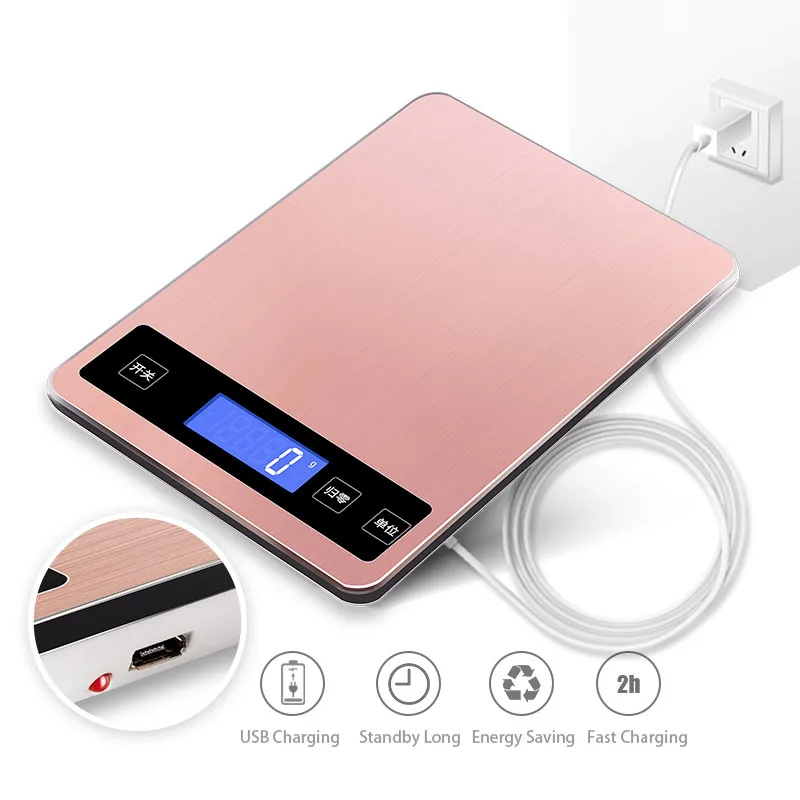 AMINNO LED электронные весы USB перезаряжаемые цифровые кухонные грамм / унция мл для