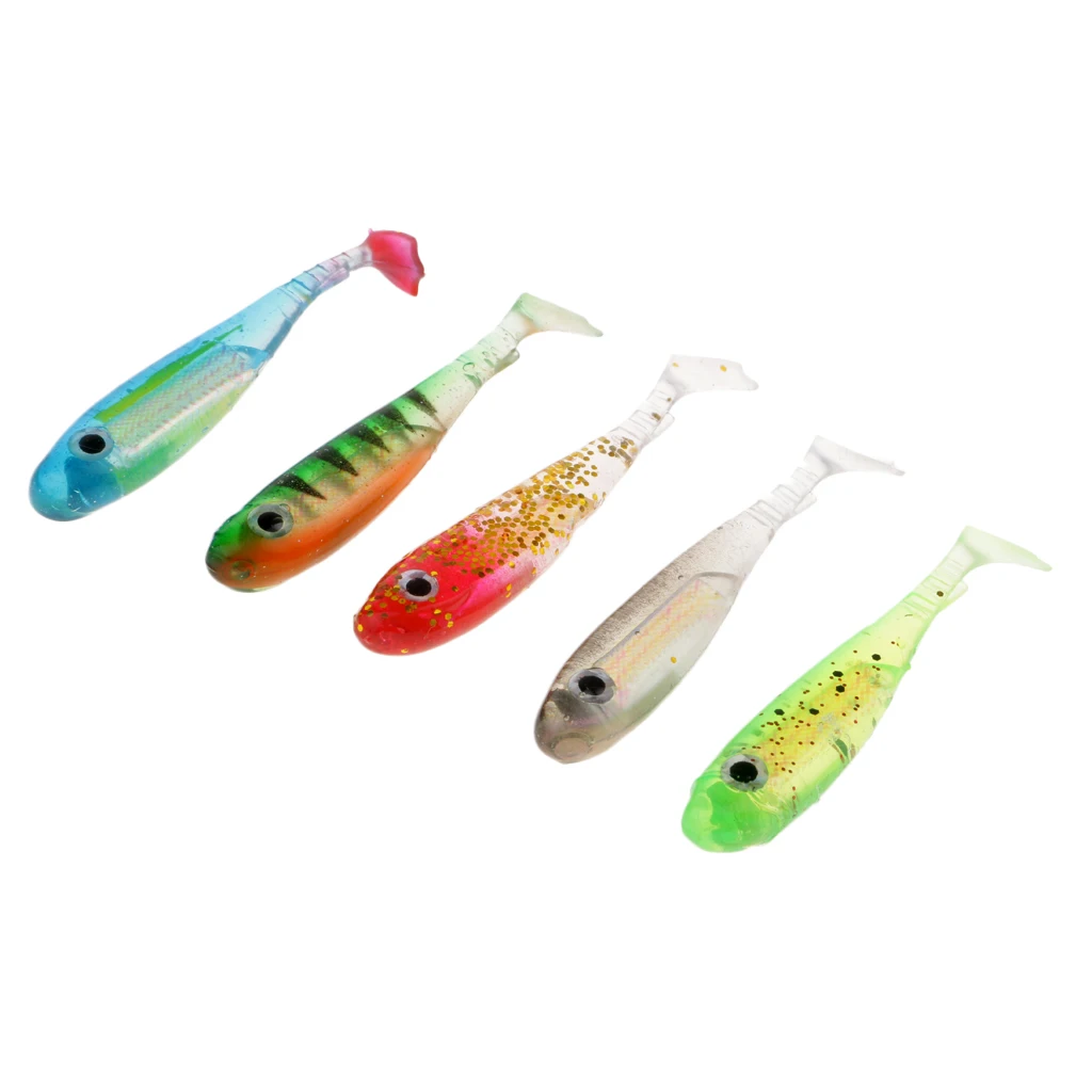 

5 Pieces Mixed Color Artificial Simulation Soft Fishing Lure Baits 6cm/9cm Fishing Lures for Fishing