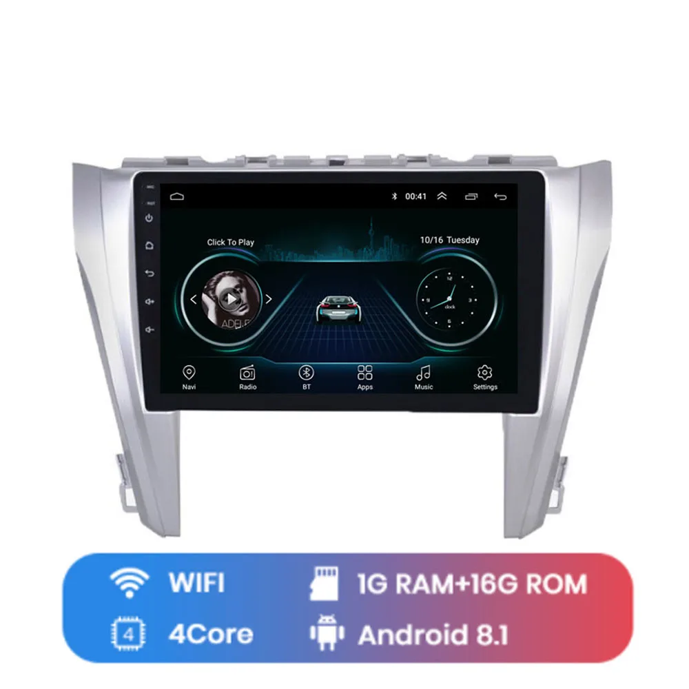 4G LTE Android 8,1 подходящий Toyota Camry Мультимедиа Стерео dvd-плеер навигация GPS радио - Цвет: WIFI (1G 16G)