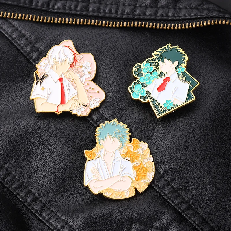 Металлический значок Boku No My Hero академия Todoroki Shoto Bakugou брошь из сплава реквизит