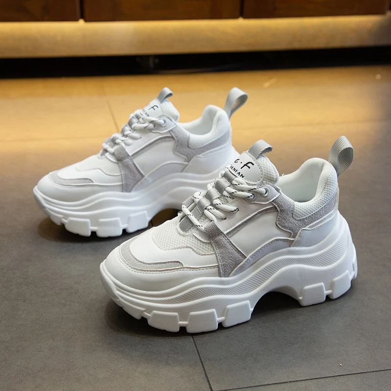 

Sneakers Women Thick Bottom Daddy Shoes Spring Drop shipping Thick Bottom Round Toe Breathing Leisure Women Shoes Plus Size