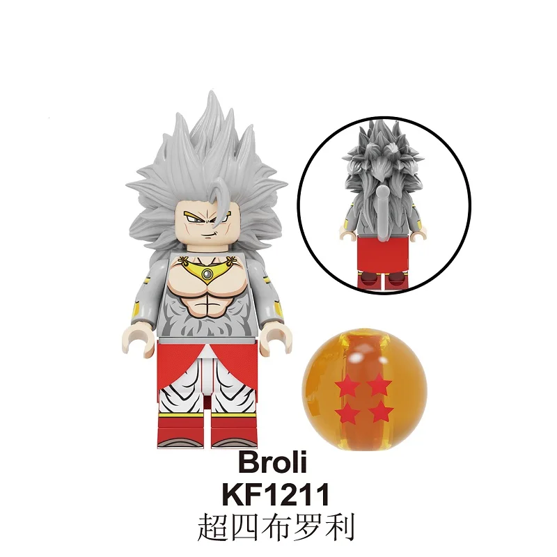 KF1211 Without Box Одиночная строительные блоки Dragon Ball серия кирпич Broli Son Goku Torankusu Gogeta фигурки для детской коллекции игрушки KF6098 - Цвет: KF1211 Without Box