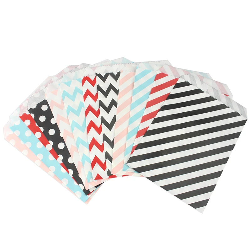 300 шт. бумажные пакеты для подарков в полоску | Дом и сад