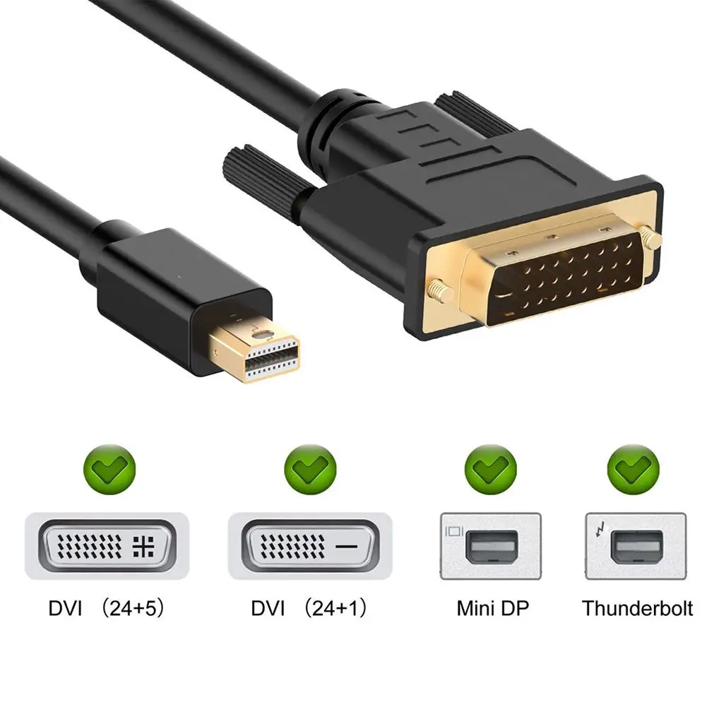 

Кабель Mini Display Port To DVI с легким снятием переходника кабели адаптера Поддержка порта HD разрешение для порта черный 1 м 3 м