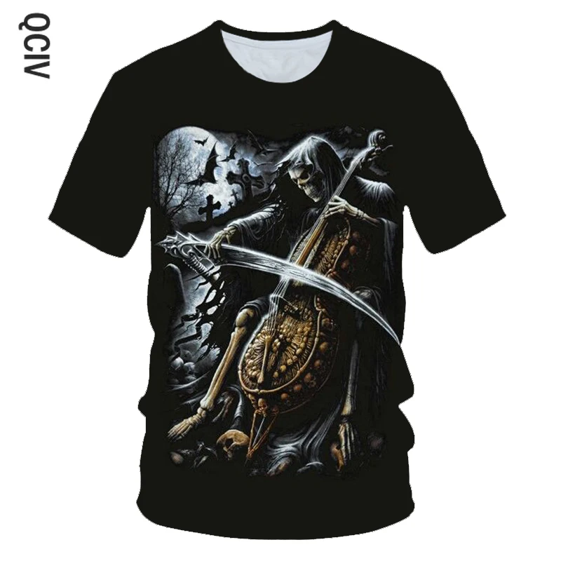 

Halloween Kids 3D T-shirt Boys Girl Skull Flower Skeleton Fire Death Sickle Print T Shirt Children Party Tshirts 4-20 Years