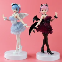 23cm anime relife in a different world from zero ram and rem action figure devil and angel pvc collection model doll toys gift