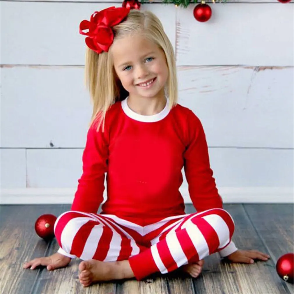 Рождественские пижамы осенне-зимние для мамы папы дочки и сына Семейный комплект