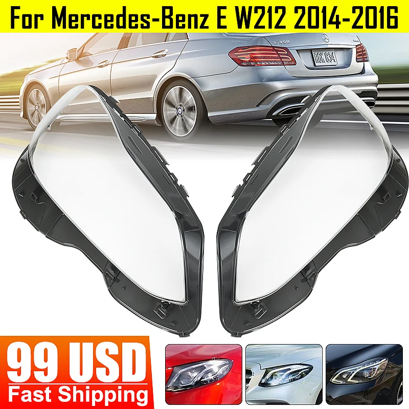 2x крышка лампы для Benz w212 передние фары стеклянная маска прозрачная оболочка