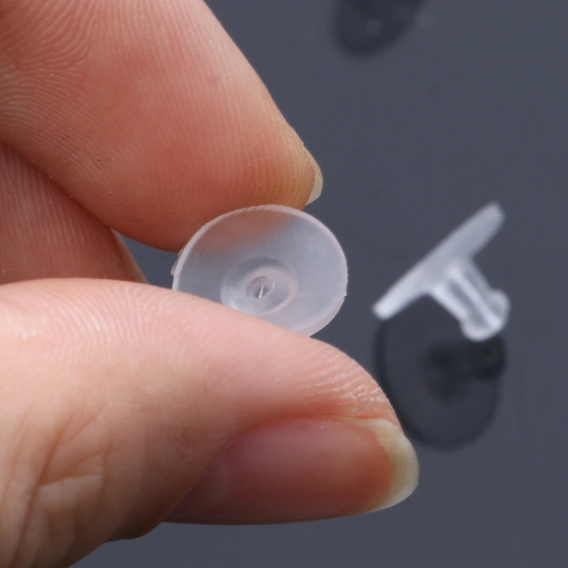 100 шт. прозрачная резиновая серьга безопасная задняя цилиндрическая муфта мягкая