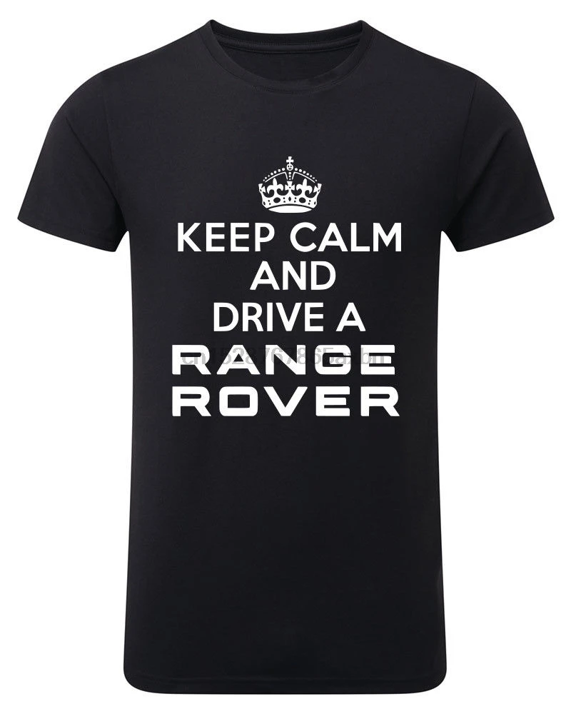 Range Rover Keep Calm And Drive 4x4 Мужская футболка Унисекс Женская Черная забавная в стиле | Отзывы и видеообзор