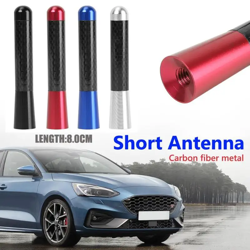 8 см прочная антенна износостойкая хитовая цветная Автомобильная стильная короткая мачта антенна углеродное волокно винт Металлическая Автомобильная антенна для крыши