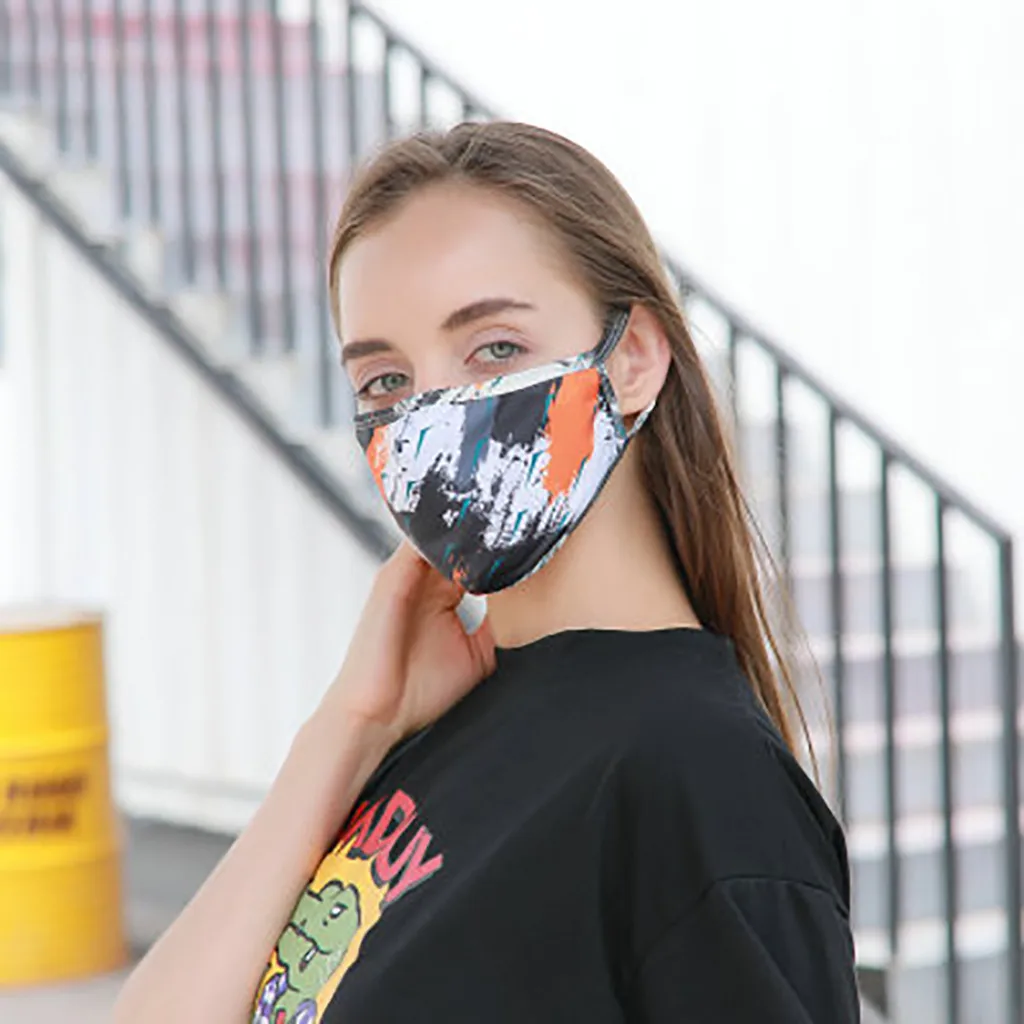 1 pcs Camouflage print party cosplay Mask costume women Washable Thin face masks Ice Silk for Adult#0724y40 |