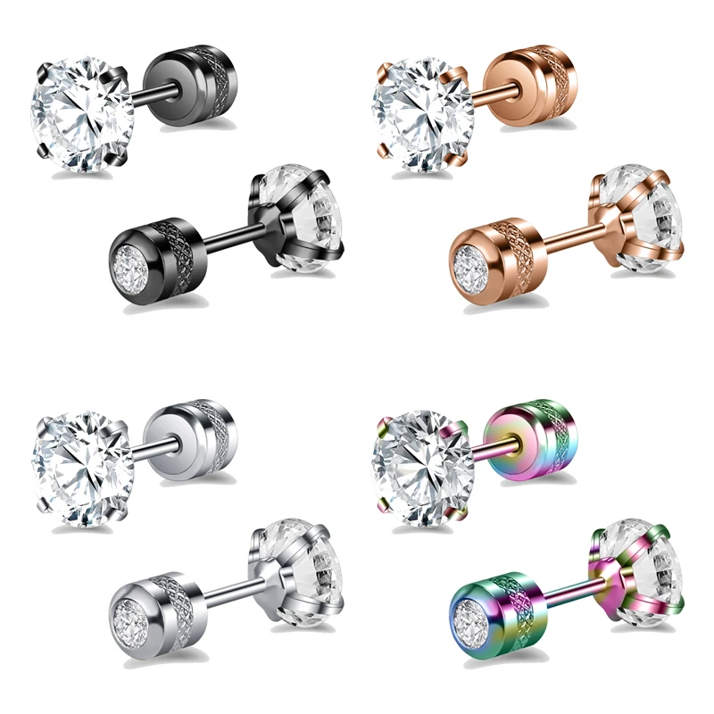 

Серьги-гвоздики женские из нержавеющей стали, с фианитами, 20 г