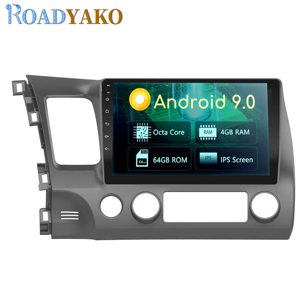 

Автомобильный мультимедийный проигрыватель с рамкой для автомобиля Honda Civic 10,1-2006, 2012 дюйма