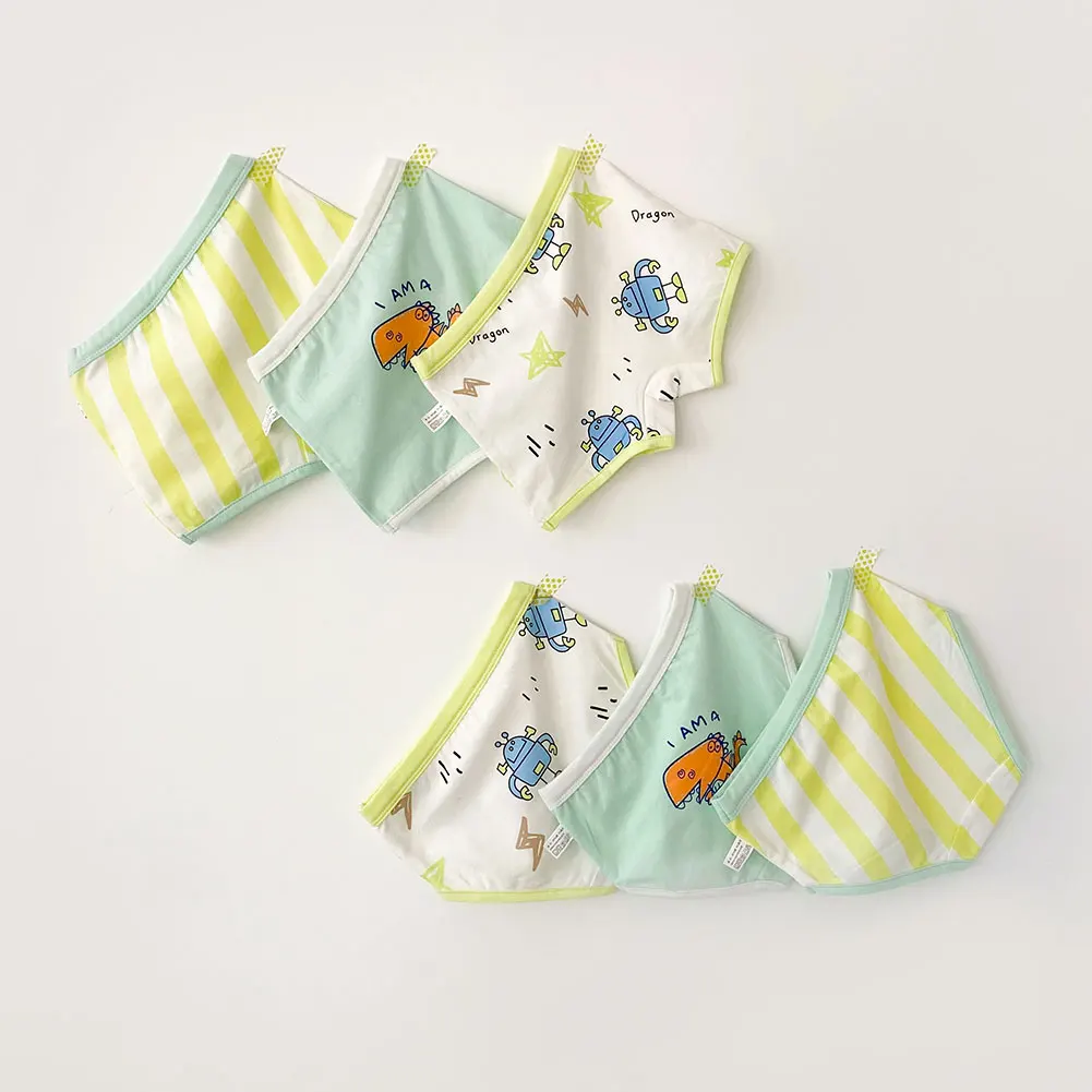 3 шт./лот для маленьких мальчиков с милым принтом динозавра трусы нижнее белье