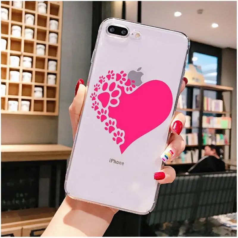heart dog puppy love phone case for iphone x xs max 6 6s 7 7plus 8 8plus 5 5s se 2020 xr 11 11pro max clear funda cover free global shipping