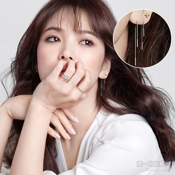 Ювелирные изделия YUN RUO из титановой стали цвета розового золота|Серьги-гвоздики|