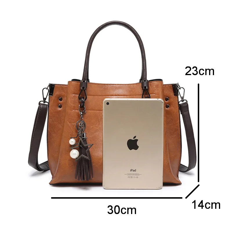 Женская сумка ведро из ПУ кожи с кисточкой| |