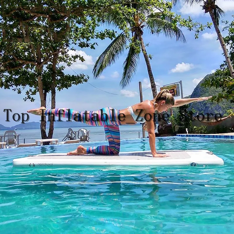 Надувной водный коврик с насосом 2*0 9*0 1 м для занятий спортом йогой бегом | Игрушки
