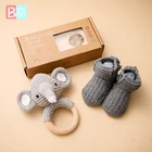 3 шт.компл., Детские деревянные игрушки-погремушки