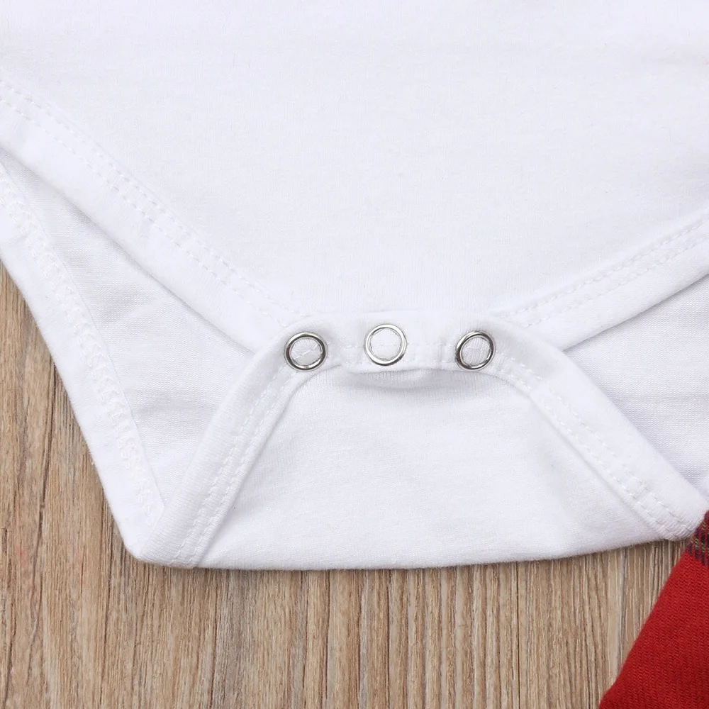 Рождественский комбинезон для новорожденных девочек с Санта Клаусом и юбкой