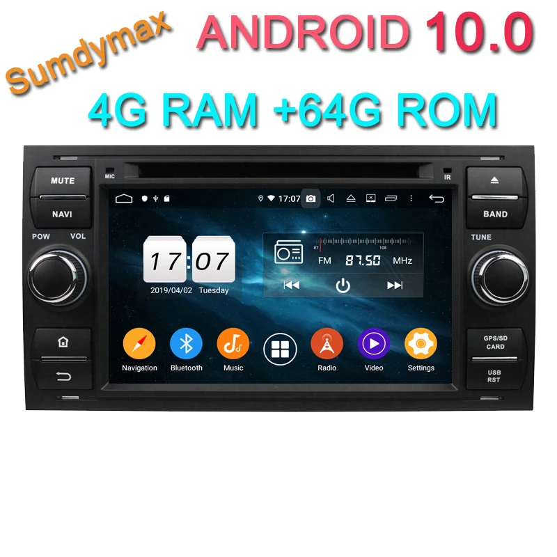 2din android 10 octa core dvd плеер для автомобиля ford FOCUS Mondeo S MAX C Galaxy с gps navi аудио стерео и