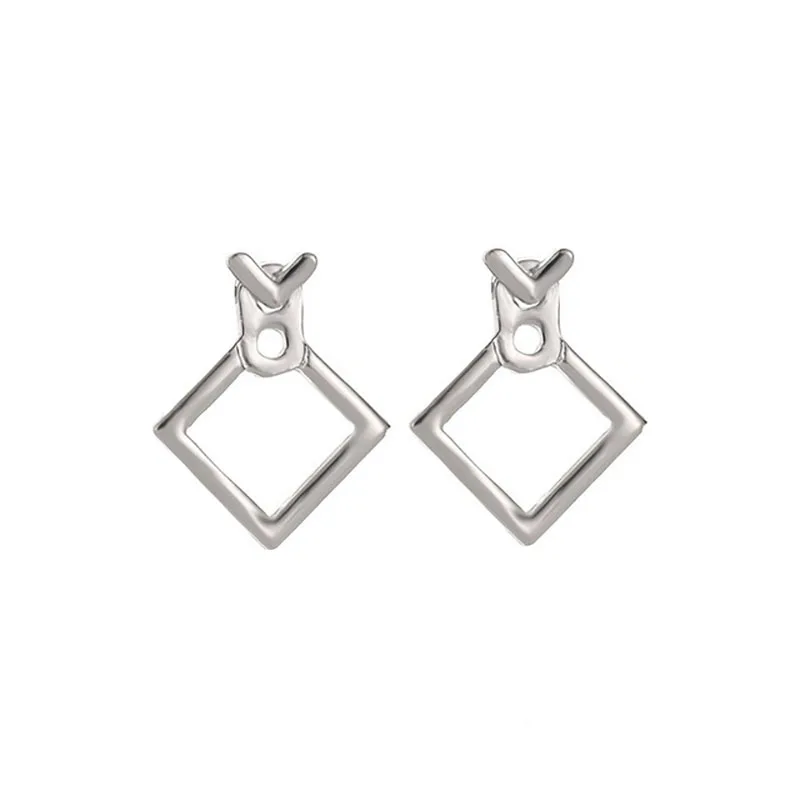ES1349 Fashion Jewelry Cute Triangle Earrings Simple Women Square Stud Unique Design Small Geometric Gift | Украшения и