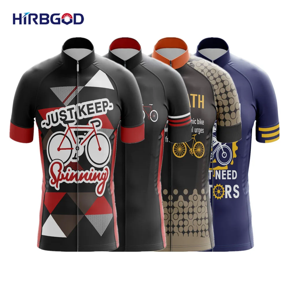 

HIRBGOD 2022 Men's MTB Short Sleeves Cycling Jersey Breathable Cycling Clothing Racing Bicycle Shirt maillot ciclismo hombre