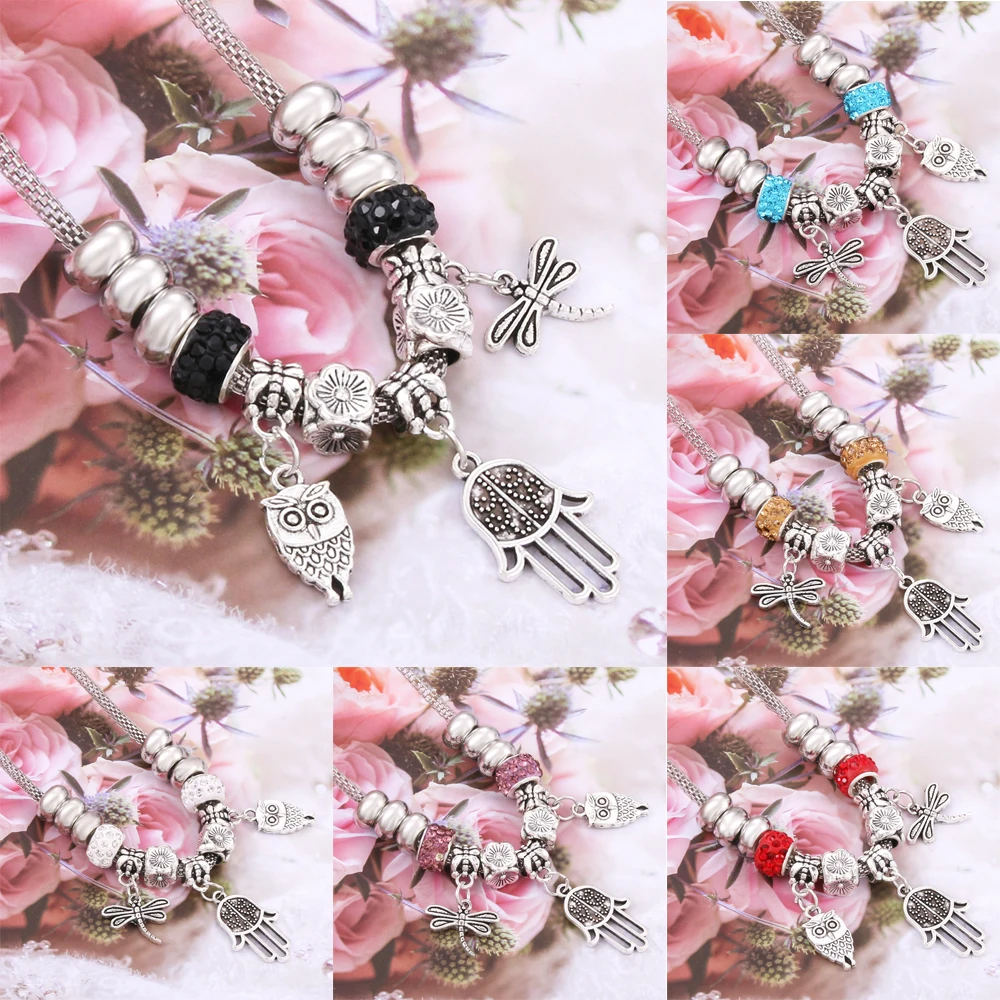 Ожерелье сова бергамот стрекоза 6 цветов застежка-лобстер цепочка свитер