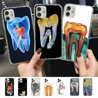 dentist tooth pattern phone case for iphone 11 12 13 mini pro xs max 8 7 6 6s plus x 5s se 2020 xr case