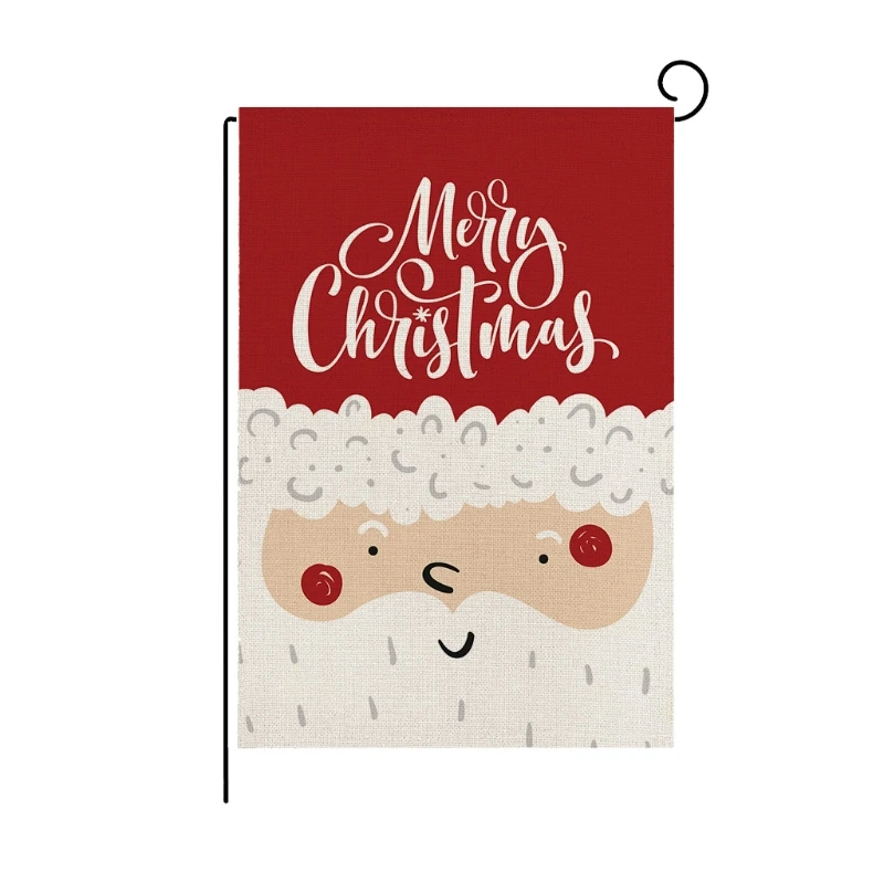 

X7AB Merry Christmas Garden Flag Creative Xmas Flags Double-Sided Print Rustic Winter New Year Outdoor Flag