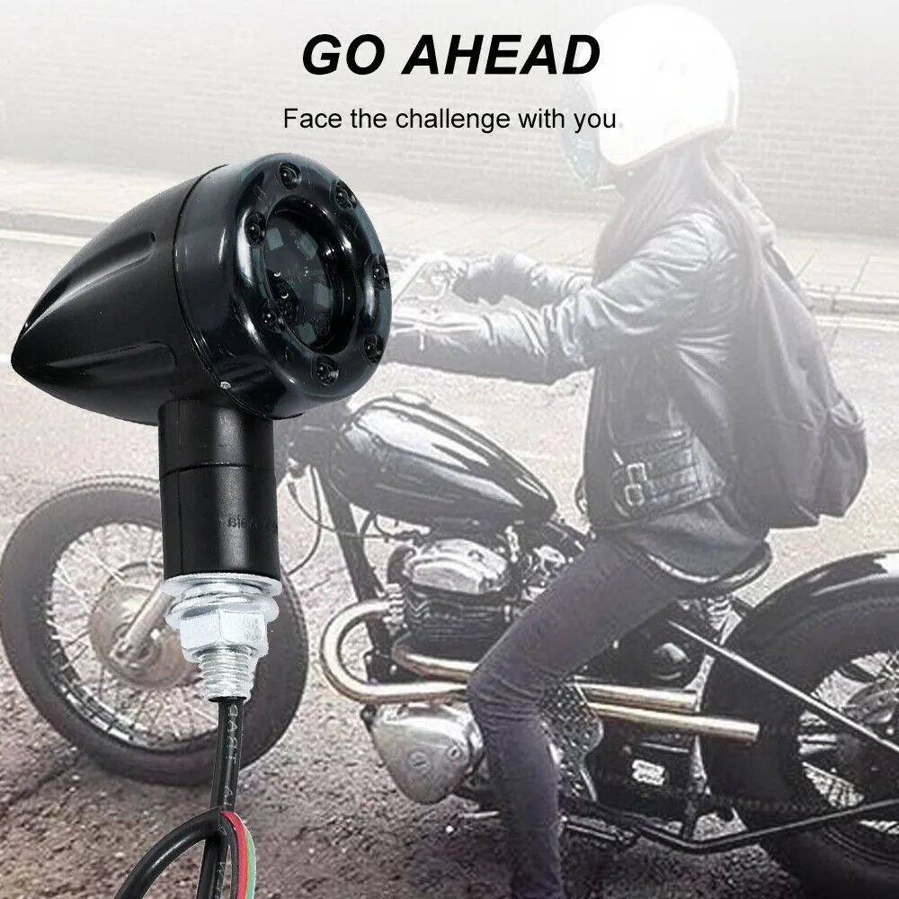 

4pcs Bullet Motorcycle LED Turn Signals Brake Running Tail Light For Harley Etc 12V High Quality Motorcycle Turn Signal