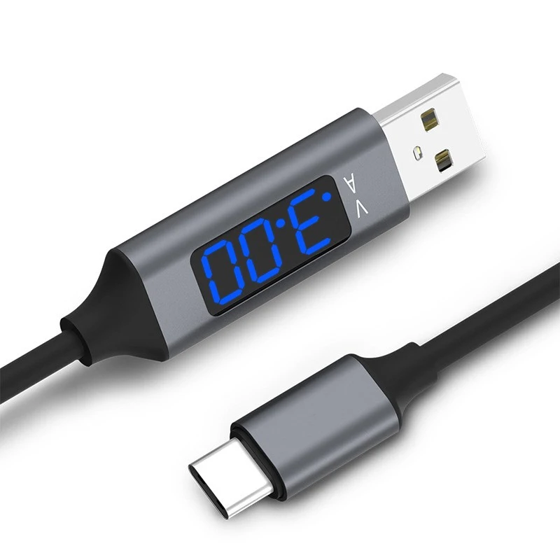 1 м usb type C Micro USB кабель для Xiaomi huawei samsung Быстрая зарядка USB C кабель с светодиодный цифровым дисплеем кабель для мобильного телефона