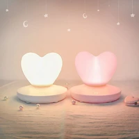 usb rechargable romantic love heart led night light touch control table lamp for valentines day anniversary gift home decor