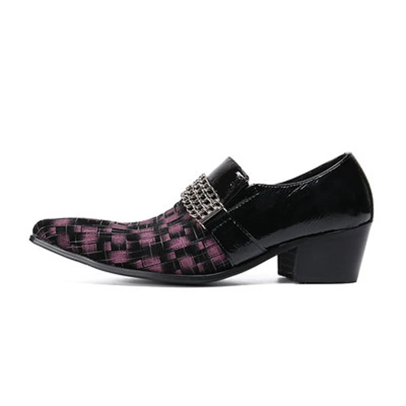 Мужские официальные туфли на высоком каблуке деловые классические мужские