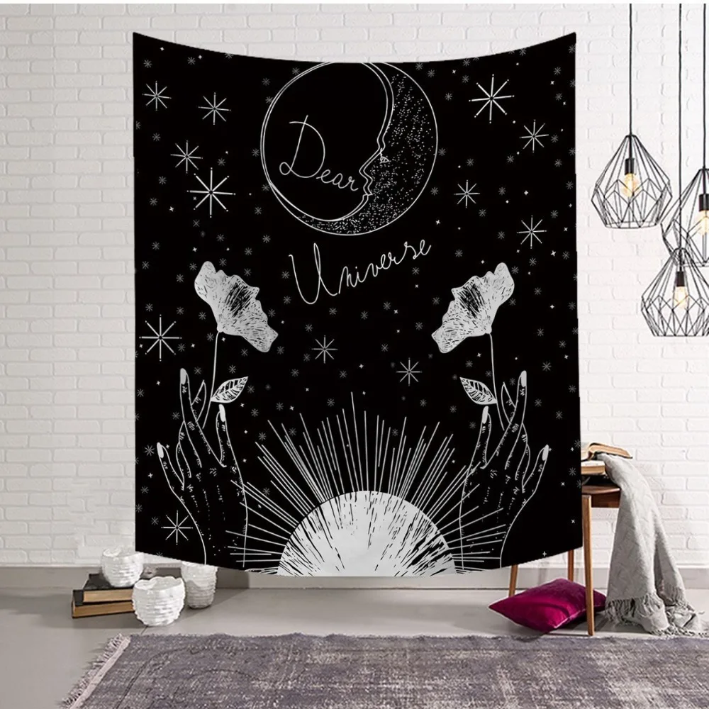 

Sun Star Moon Tapestry Vintage European Hanging Tapestries Hippie Wall Hanging Blanket Wall Carpet Yoga Mat Home Decor
