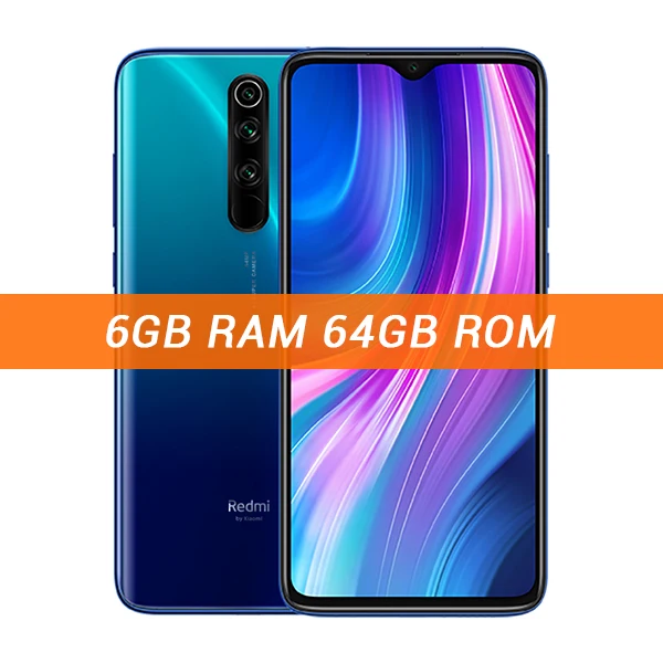 Xiaomi Redmi Note 8 Pro с глобальной прошивкой, 6 ГБ, 128 Гб/64 ГБ, смартфон, 64 мп, четырехъядерный процессор Helio G90T, четыре ядра, экран 6,53 дюйма, 4500 мАч, NFC - Цвет: 6GB 64GB Blue